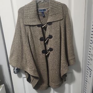 Karen Scott Women's Tan Sweater Cape